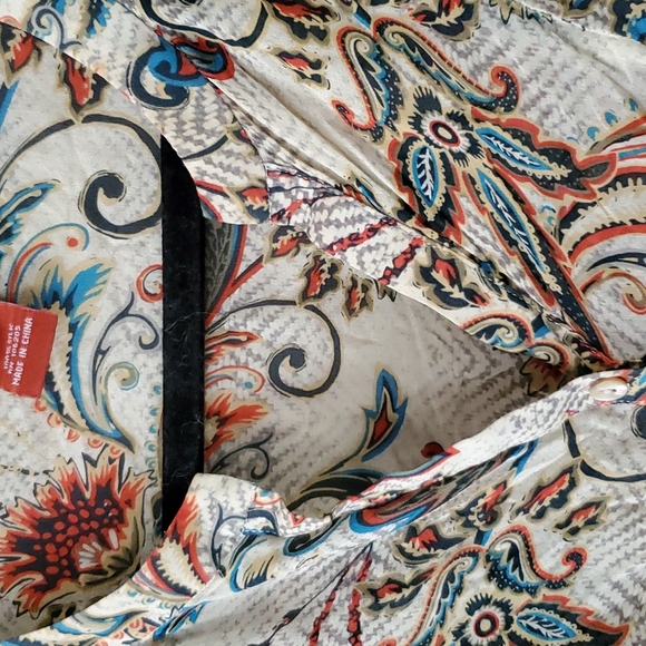 Sundance Floral Paisley Silk Sheer Button Down Blouse Top Size XS - Picture 5 of 8